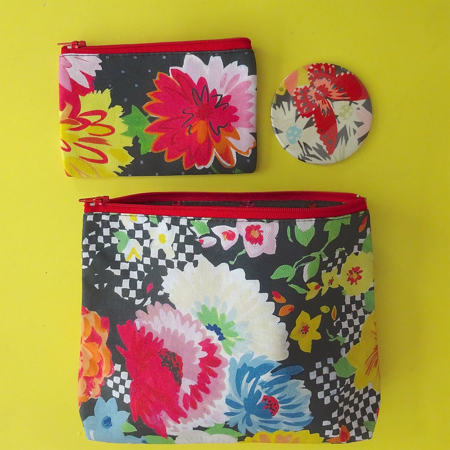 Gift: Sarah Campbell Design - Cosmetic bag, Purse and Mirror set