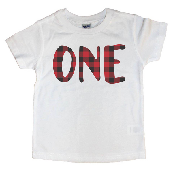 buffalo plaid first birthday shirt