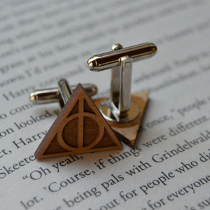 Deathly Hallows Harry Potter Wood Cufflinks