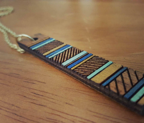 Sea-Inspired Wood Necklace