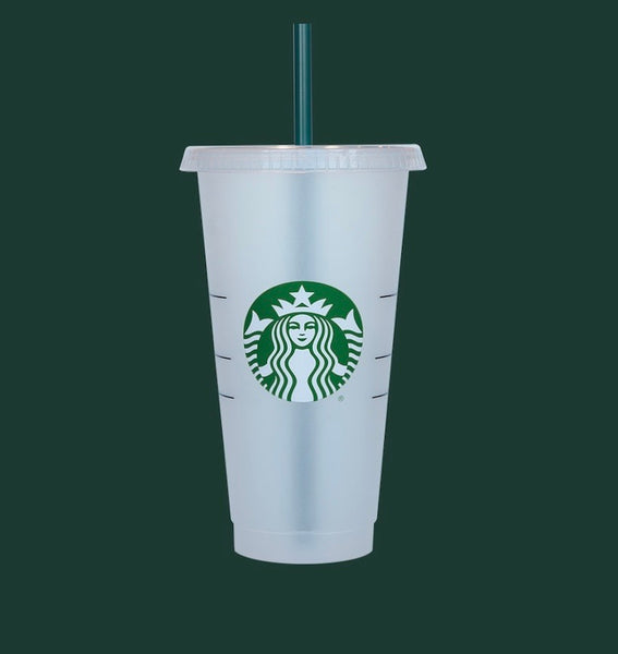 Starbucks Siren Logo Reusable Plastic Cold Cup, 24 fl oz Pink Fashion Nyc