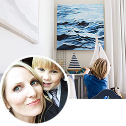 Camille Vaughan features Stephie Jones Art ocean painting wall art virginia beach nautical little boys room