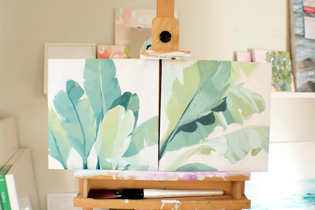 Palm Collection Wall Art Paintings by Virginia Beach Artist Stephie Jones