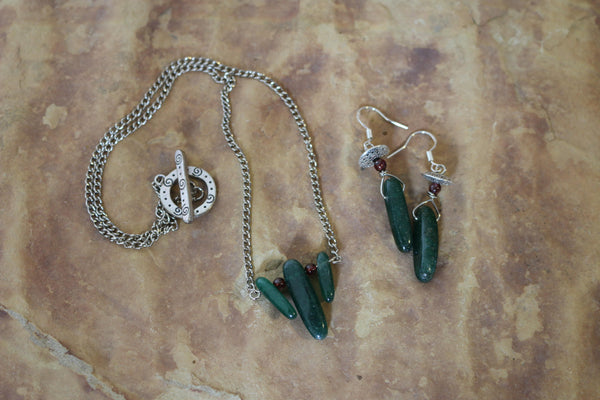 jade earrings and necklace set