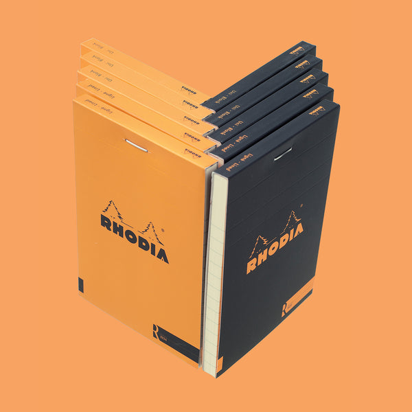 RhodiaR Premium Stapled Notepad 8 1/4 x 11 3/4 Lined 70 sheets Orange Cover 