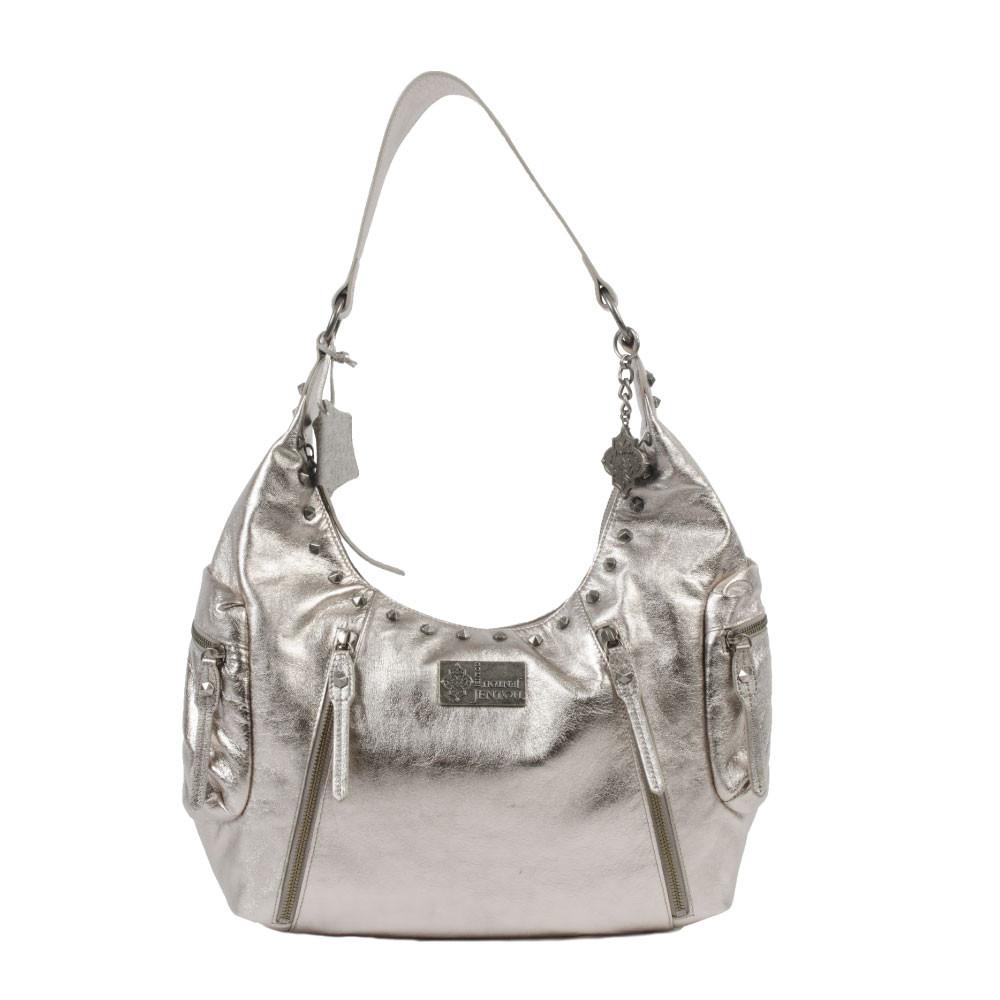 metallic leather hobo bag