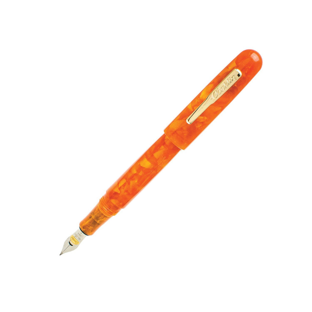 conklin all american fountain pen medium nib sunburst orange ck