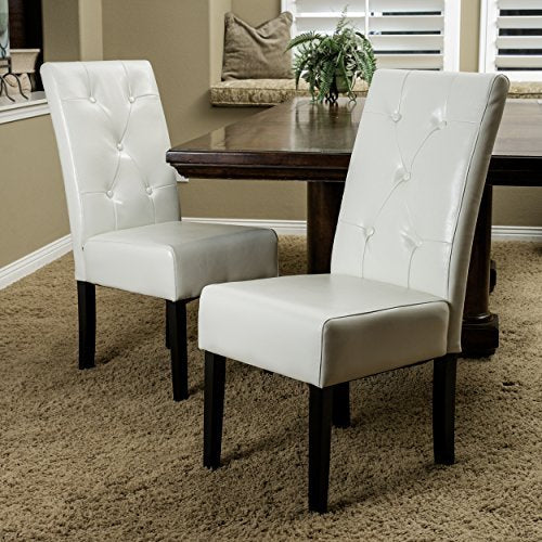 ivory faux leather chair