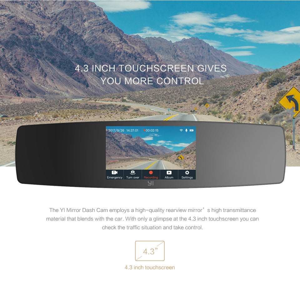 Yi Mirror Dash Camera Recorder India 