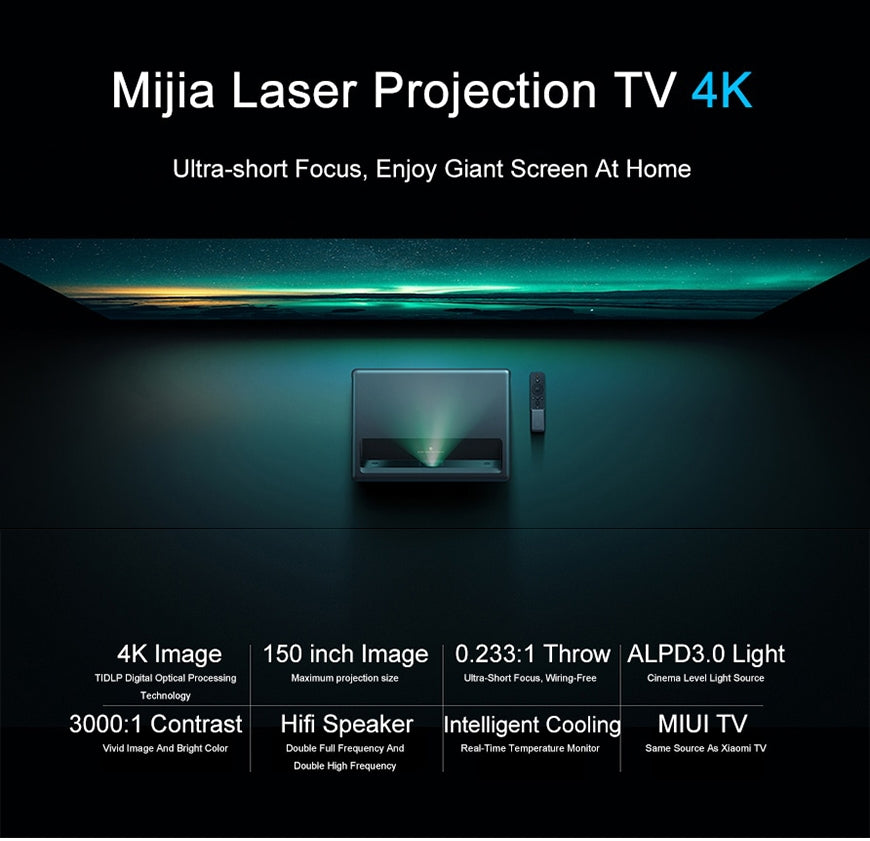 xiaomi mijia native 4k ultra short throw projector