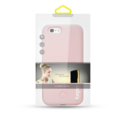 Furper iPhone 7 Selfie LED Case with Lightning Port (Pink) Packages