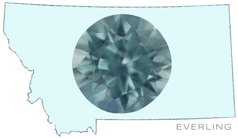 0.90ct Round Teal Montana Sapphire cut by Dan Canivet and untreated. www.EverlingJewelry.com
