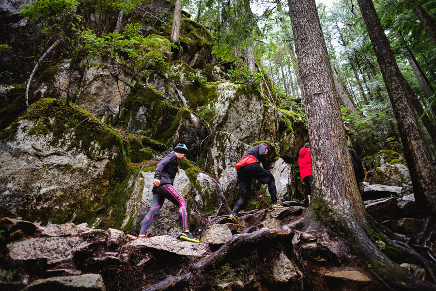 Runners hiking up the Chief First Peak trail
