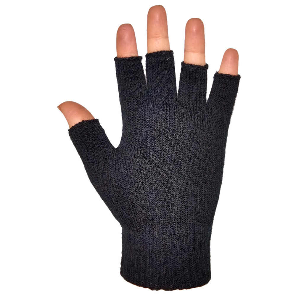 Stretchy Black Fingerless Gloves 