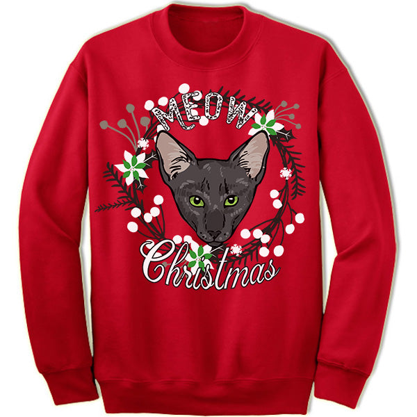 cat christmas sweatshirt