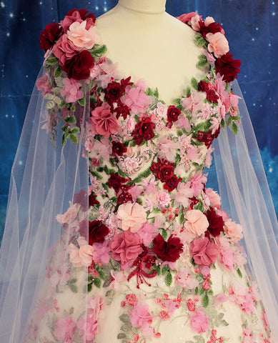 Rockstars and Royalty couture flower corset gown Flora