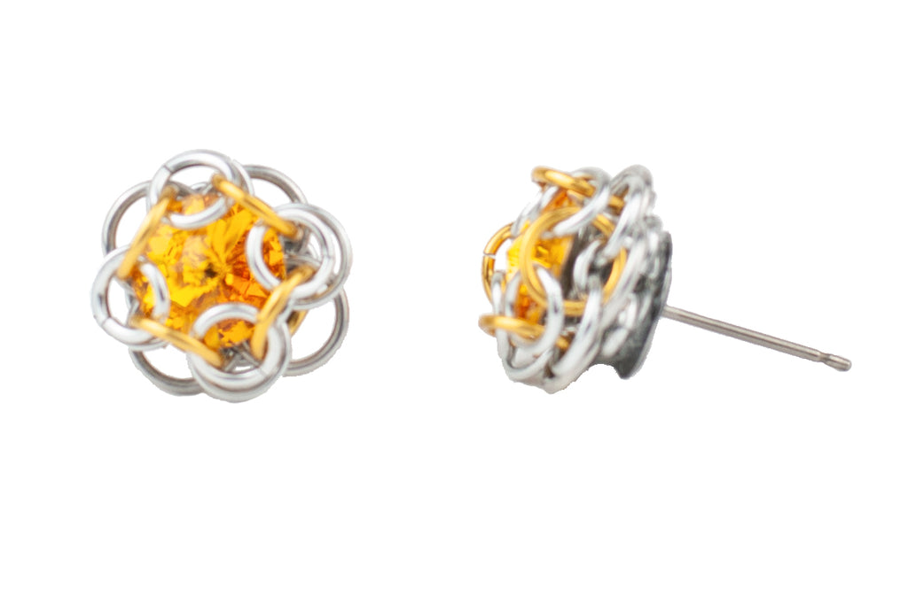 yellow crystal earrings