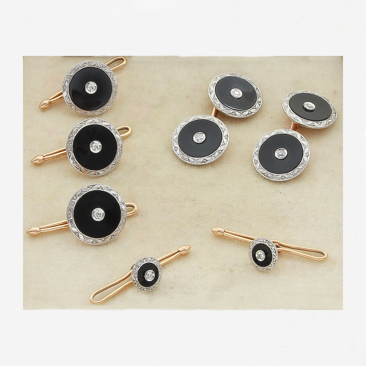 デイビッドドナヒュー メンズ カフスボタン アクセサリー Onyx Stud