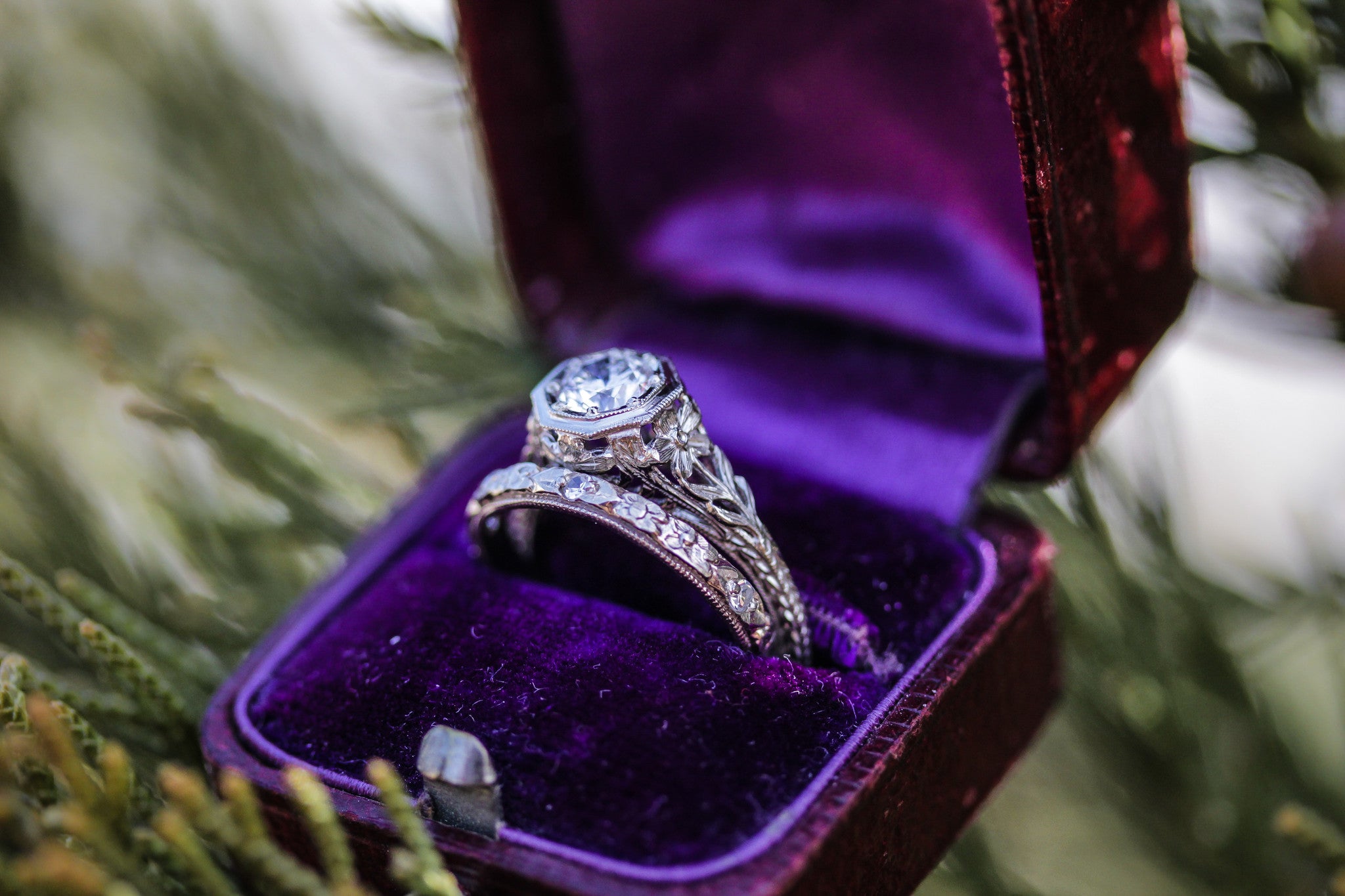 Art Deco Inspired Greenleaf Engagement Ring Elizabeth Henry Collection
