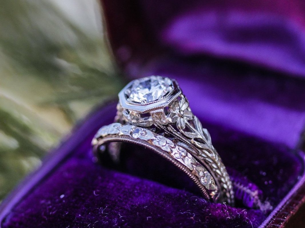 Elizabeth Henry Greenleaf Art Deco engagement ring