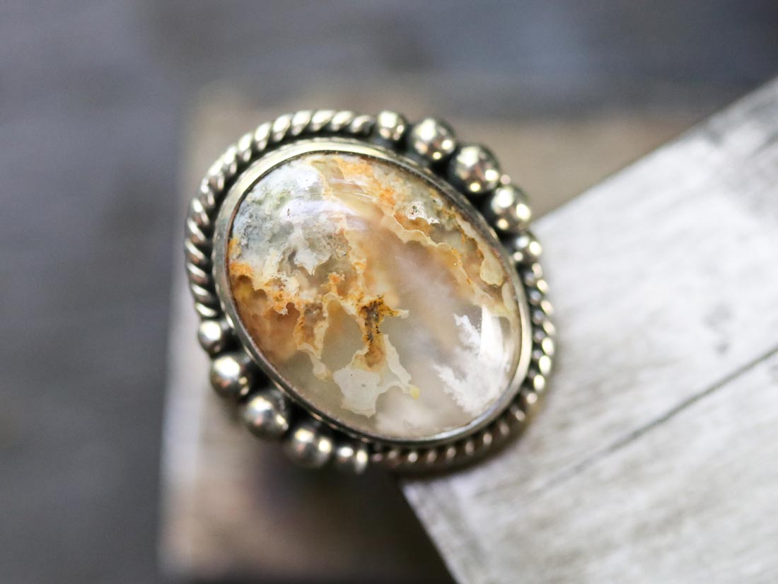 graveyard point plume agate ring