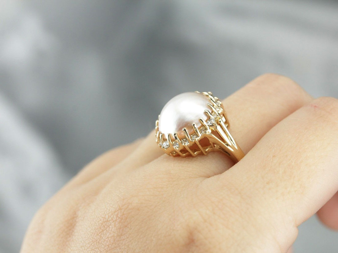 mabe pearl cocktail ring