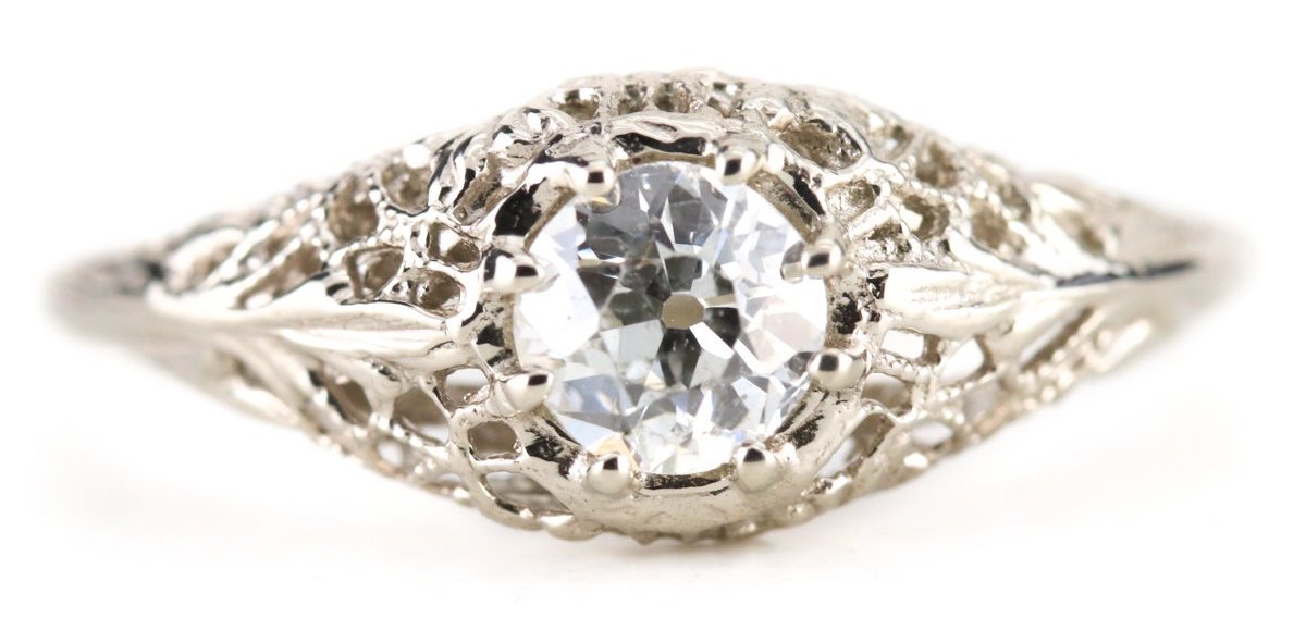 Old Mine Cut diamond engagement ring