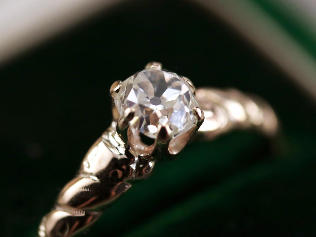 Antique Old Mine Cut diamond engagement ring