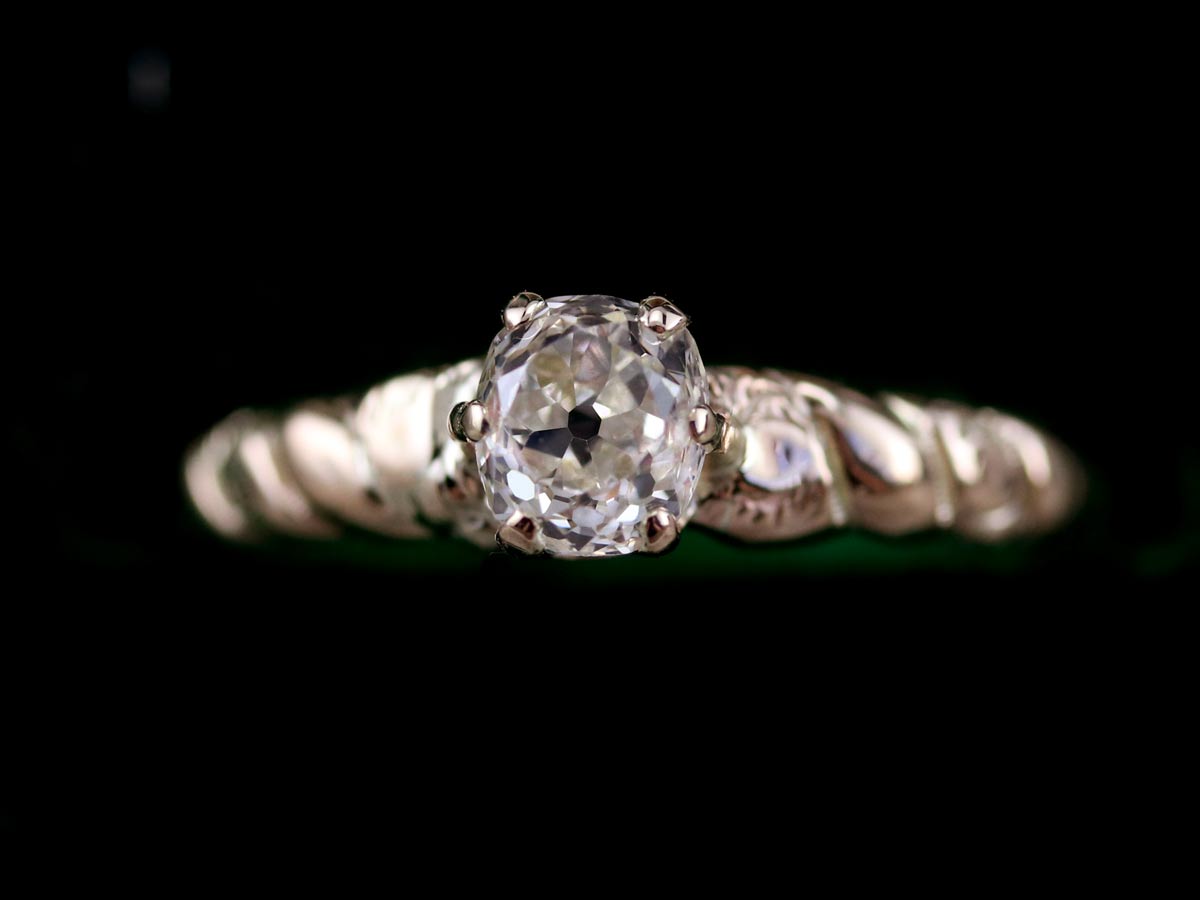 old mine cut diamond ring