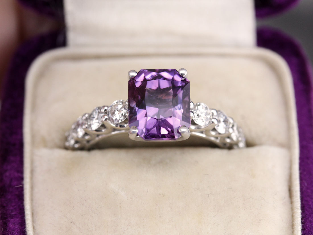 purple sapphire engagement ring