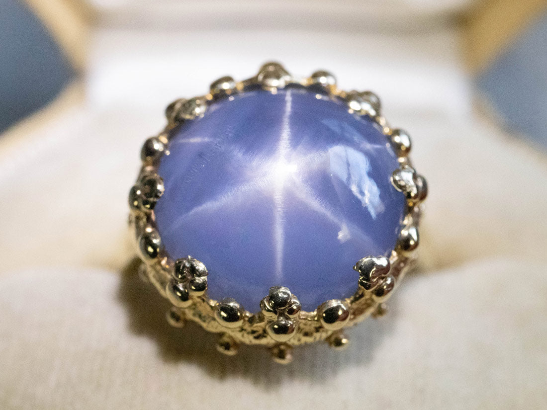 Star sapphire cocktail ring