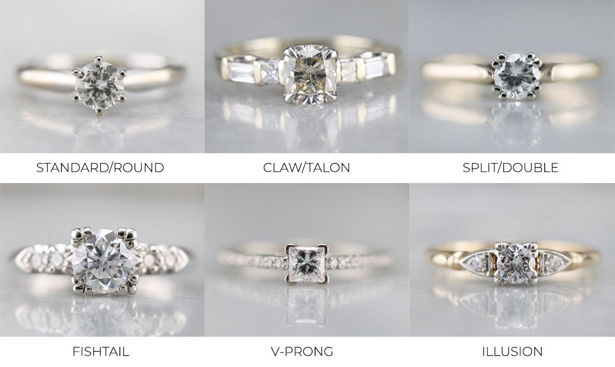 types of prong settings for engagement rings