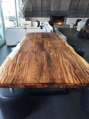Beautiful Conference Table At The Naniloa Hotel Lobby In Hilo Made Of Reclaimed Monkey Pod Wood