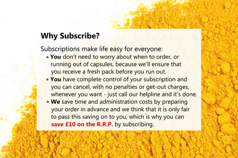 Turmeric capsules on subscription from Active650