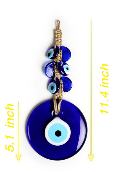 Turkish Evil Eye Wall Hanging Home Decor Blue Glass Handmade Evil Eye Charm 