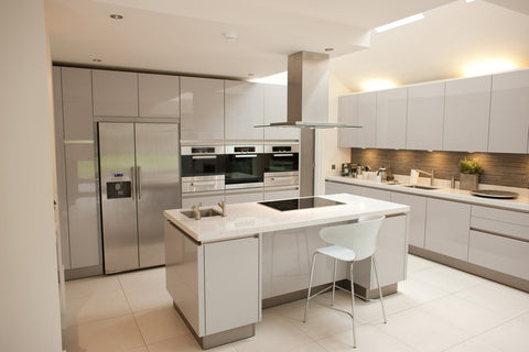 modern white and chrome kitchen