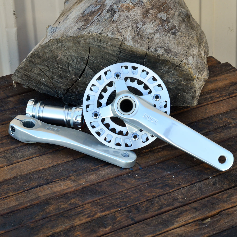 Crank - Silver - 2 piece with 32/22 chainrings