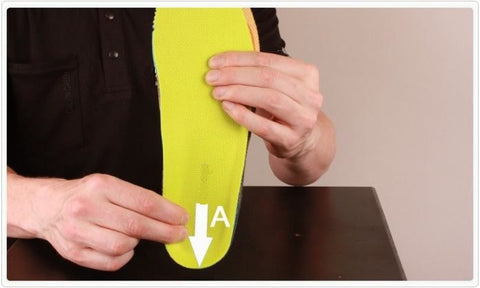An example of step 2 of fitting a PlantarFix insole
