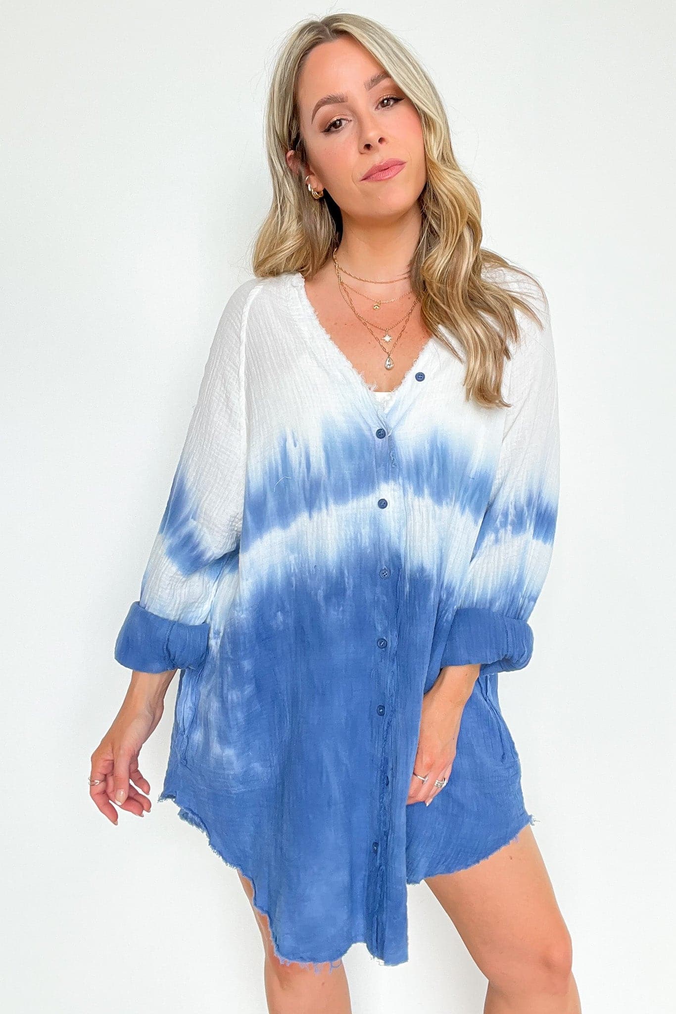  Aelin Tie Dye Button Down Top - kitchencabinetmagic