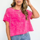  Amorettah Acid Wash Cropped Tee - BACK IN STOCK - kitchencabinetmagic