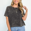  Amorettah Acid Wash Cropped Tee - BACK IN STOCK - kitchencabinetmagic