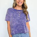 Light Navy / SM Amorettah Acid Wash Cropped Tee - BACK IN STOCK - kitchencabinetmagic