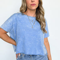  Amorettah Acid Wash Cropped Tee - BACK IN STOCK - kitchencabinetmagic