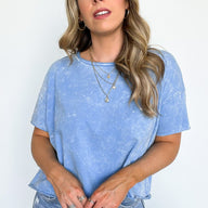  Amorettah Acid Wash Cropped Tee - BACK IN STOCK - kitchencabinetmagic