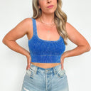  Anielle Washed Ribbed Cropped Bra Top - kitchencabinetmagic