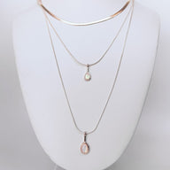 Rose Gold Antonellah Opal Charm Layered Necklace - kitchencabinetmagic