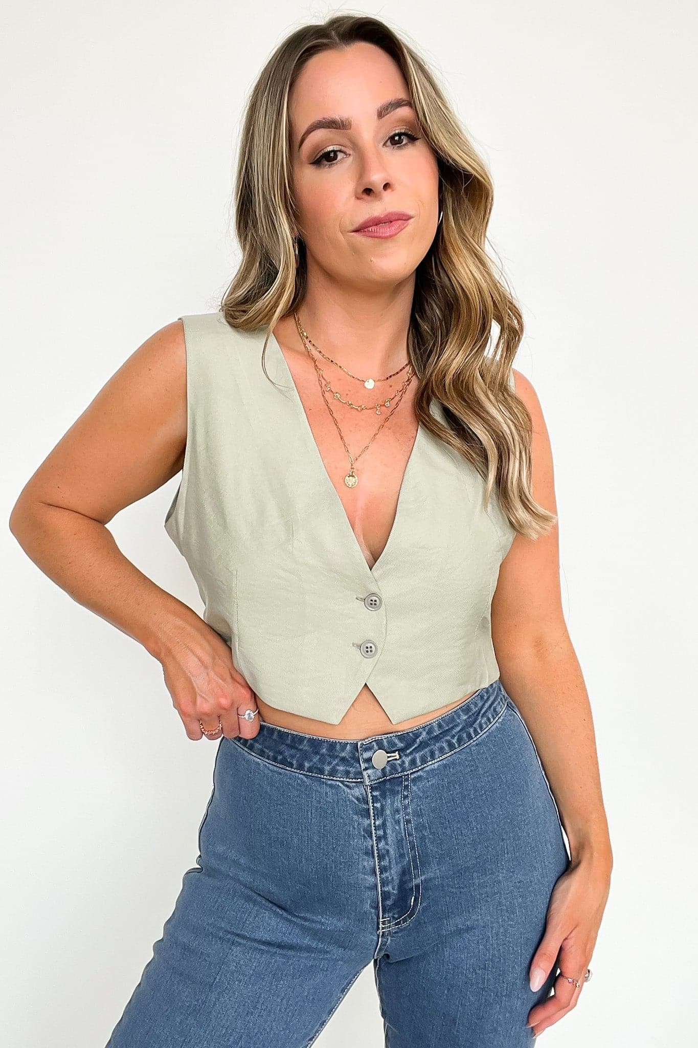  Breaking Rules Button Down Vest Top - kitchencabinetmagic