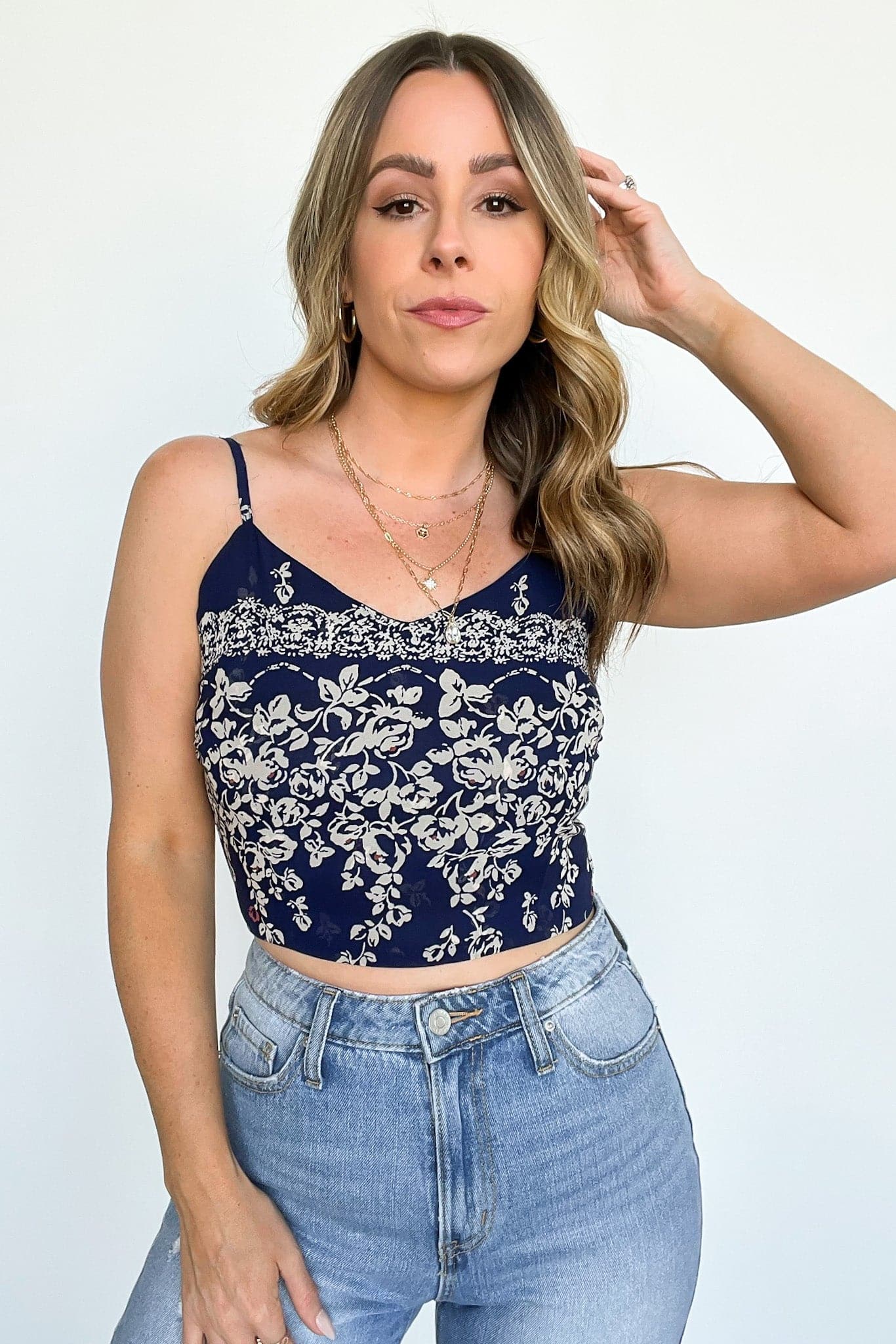  Certain to Stun Floral Print Crop Top - kitchencabinetmagic