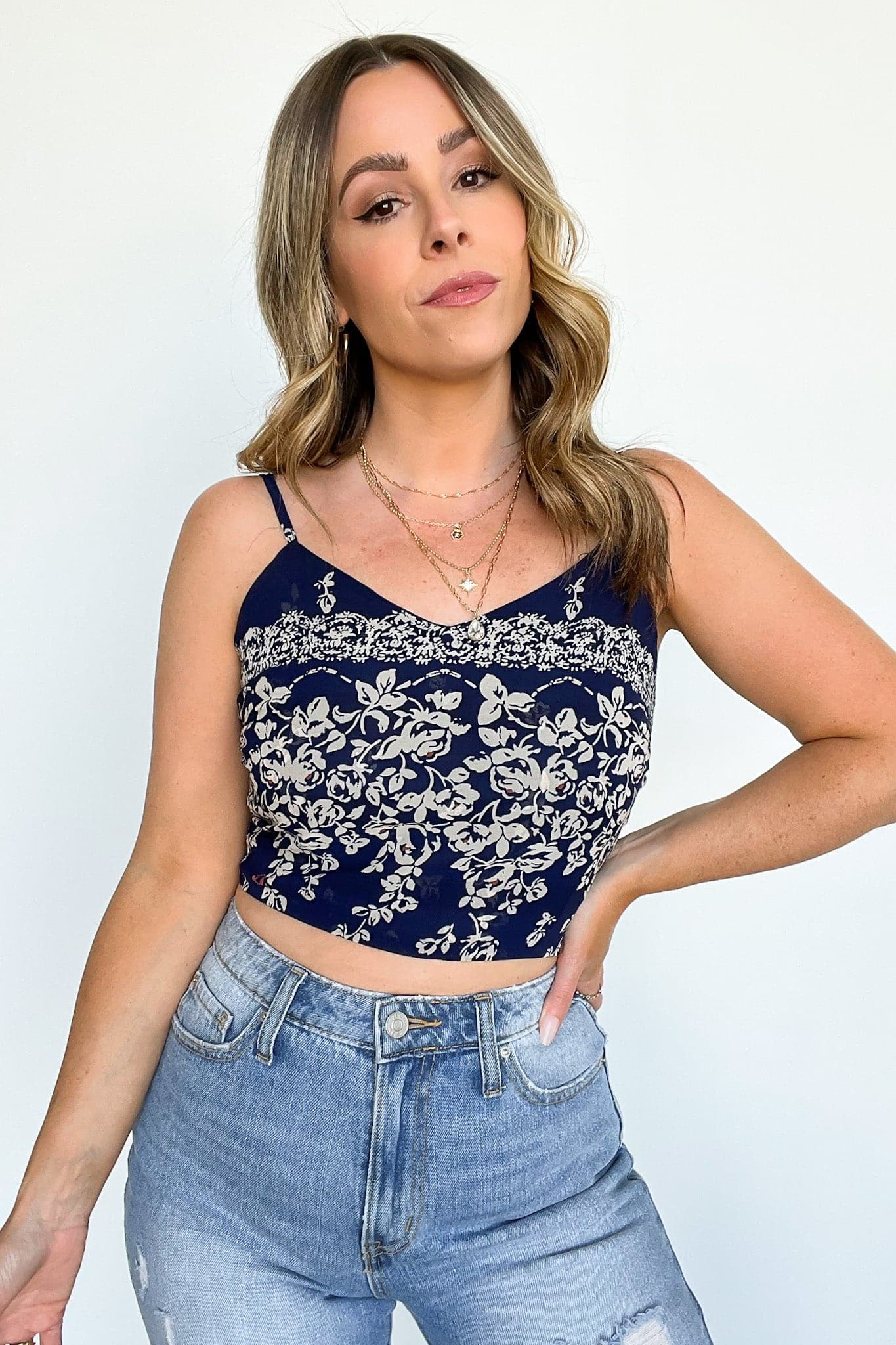  Certain to Stun Floral Print Crop Top - kitchencabinetmagic