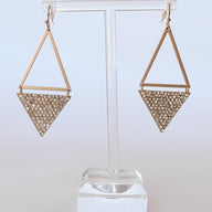 Gold Diva Days Geo Crystal Pave Drop Earrings - kitchencabinetmagic